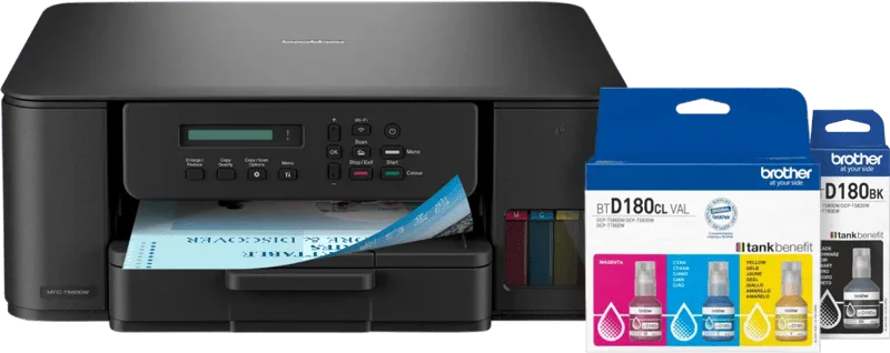 DCP-T580DW + 1 set extra inktflesjes de Brother – photo produit