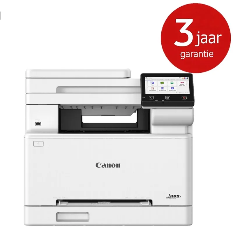 i-SENSYS MF667Cdw – All-in-One Kleurenlaserprinter met Fax voor Thuiswerkers en Kleine Kantoren – Duplex – WiFi – AirPrint van Canon in Wit – productfoto