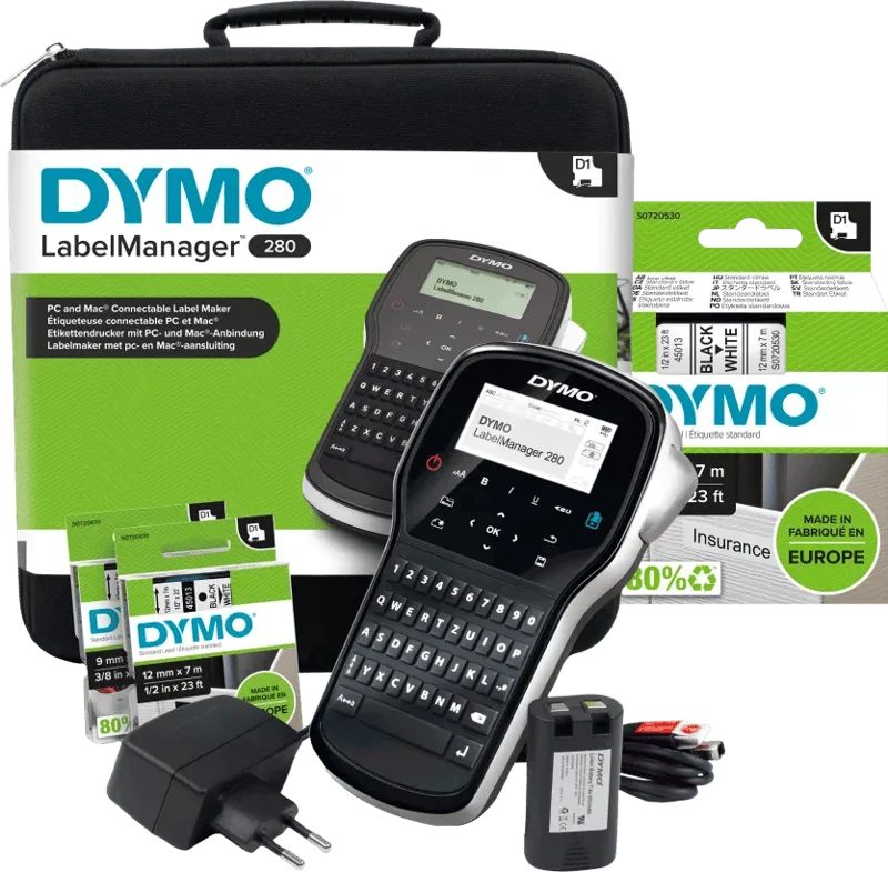 LabelManager 280 Case Kit Qwerty + 1 extra label de DYMO – photo produit