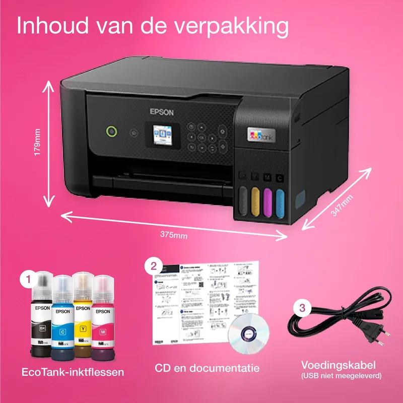 EcoTank ET-2825 - All-In-One Printer van Epson in Zwart – productfoto