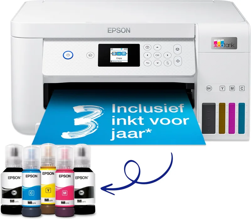 EcoTank ET-2856 - All-In-One Printer - Inclusief tot 3 jaar inkt van Epson in Wit – productfoto