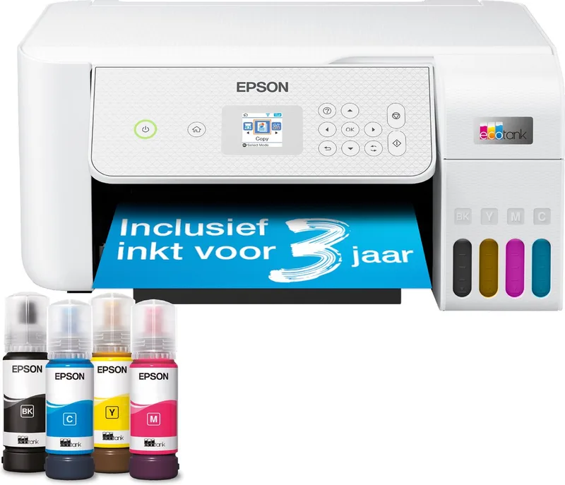EcoTank ET-2876 - All-in-One Inkttank Printer - Inclusief tot 3 jaar inkt - Wit van Epson in Zwart – productfoto