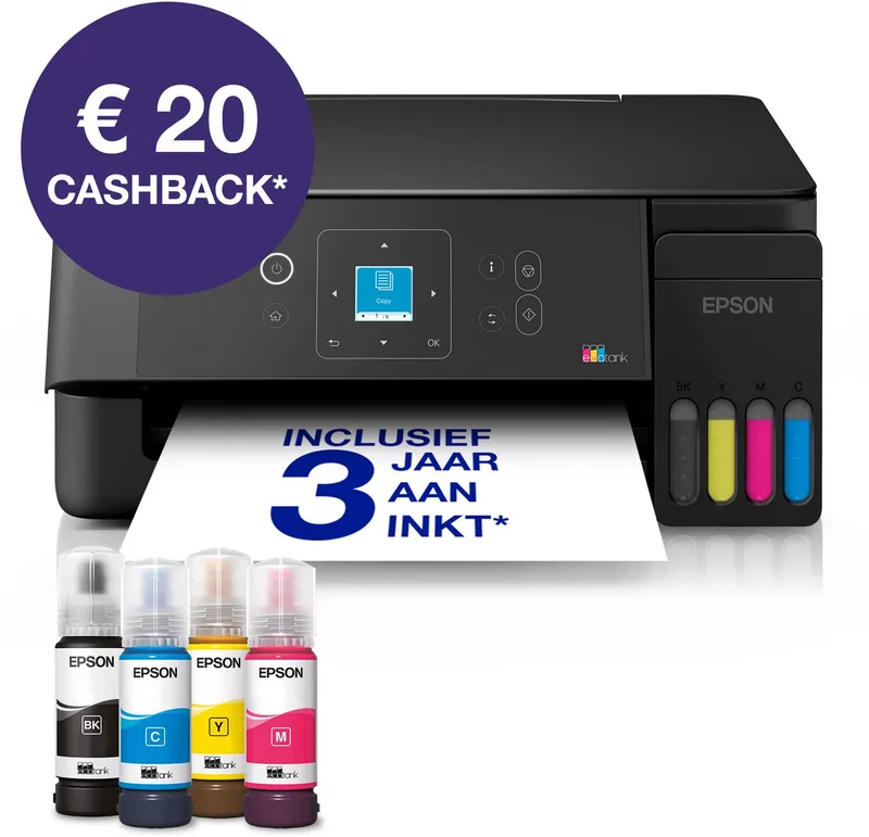 EcoTank ET-2921 All-in-One Inkttank Printer - Display by Epson in Black – product photo