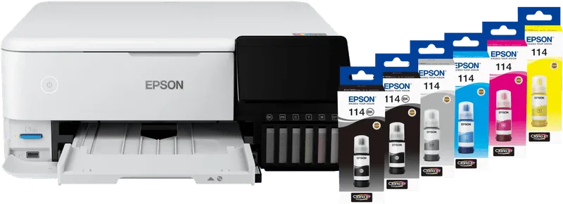 EcoTank ET-8500 + 1 set extra inktflesjes från Epson – produktbild