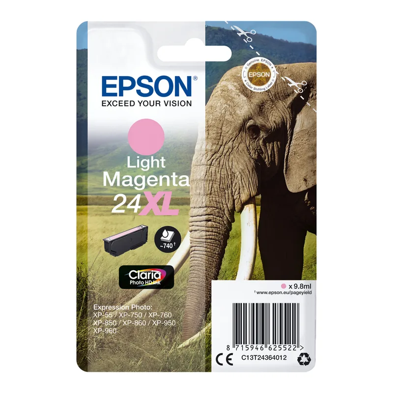 Elephant enkele verpakking licht magenta 24XL Claria Photo HD inkt von Epson – Produktfoto