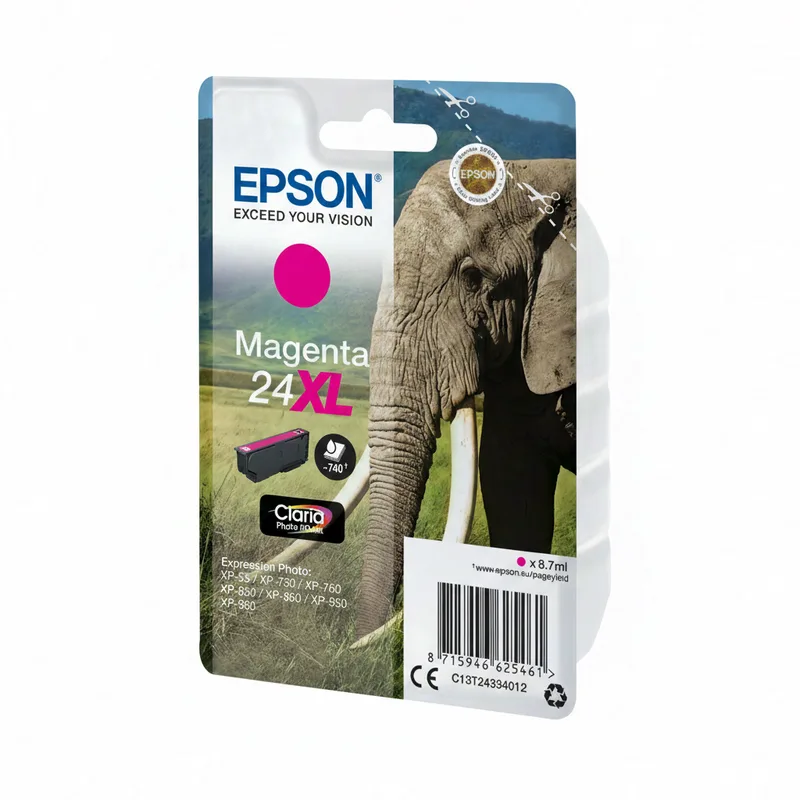 Elephant singlepack magenta 24XL Claria Photo HD inkt von Epson – Produktfoto