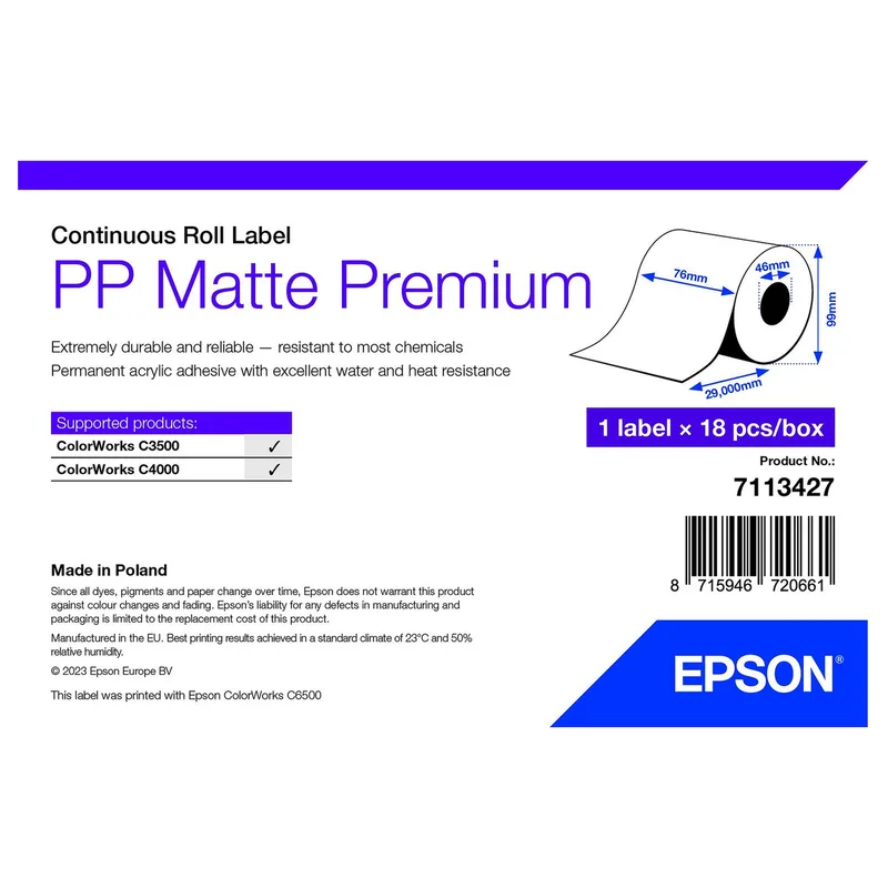 Epson 7113427 printer label von Epson – Produktfoto