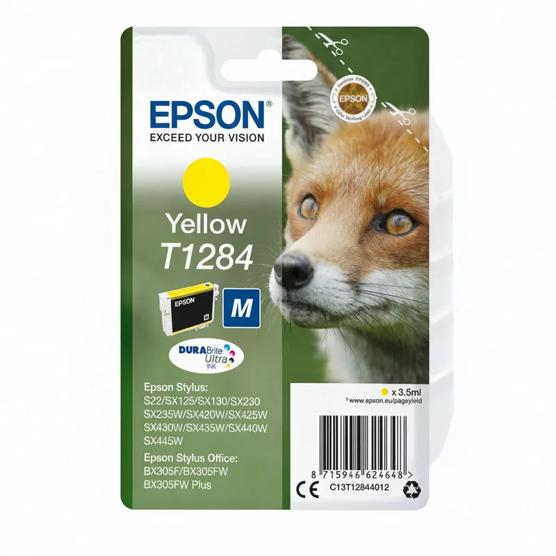 Fox T1284 DURABrite Ultra gele inkt enkelverpakking van Epson – productfoto