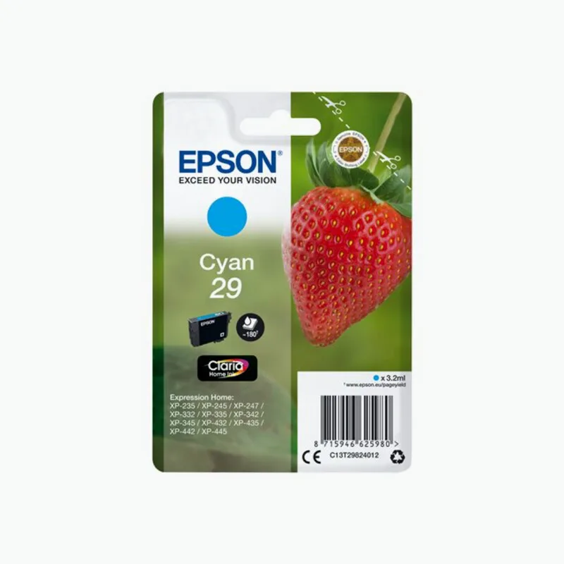 Fraise pack individuel cyan 29 encre Claria Home de Epson – photo produit