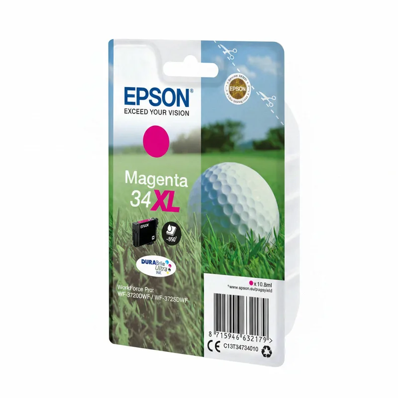 golfbal enkelverpakking magenta 34XL DURABrite Ultra inkt von Epson – Produktfoto