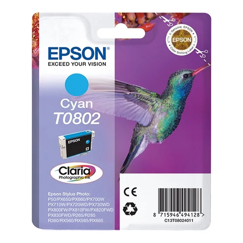 Hummingbird T0802 Claria fotografische inkt cyaan enkelverpakking de Epson – photo produit