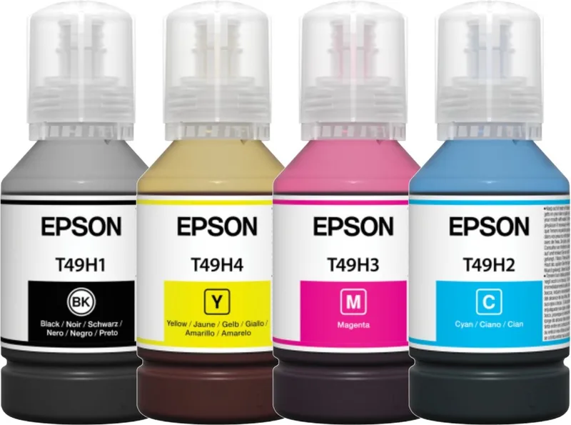 Inkt voor Epson Surecolor SC F100 - F500 van Epson in Zwart, Geel, Magenta en blauw – productfoto