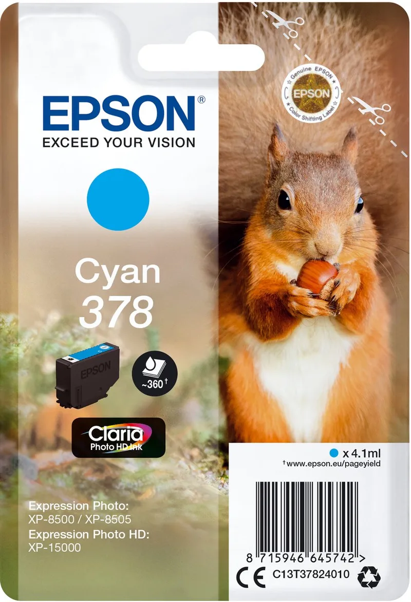 Squirrel 378 Eekhoorn Claria Photo HD afzonderlijke inkt van Epson in Cyaan – productfoto