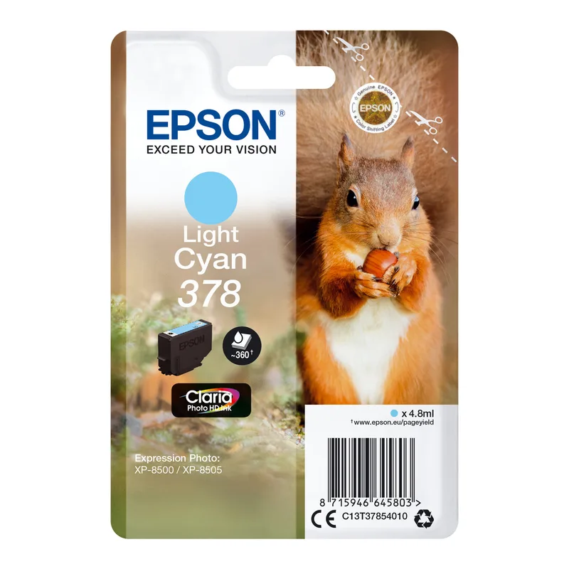 Squirrel enkelverpakking licht cyaan 378 Claria Photo HD inkt von Epson – Produktfoto