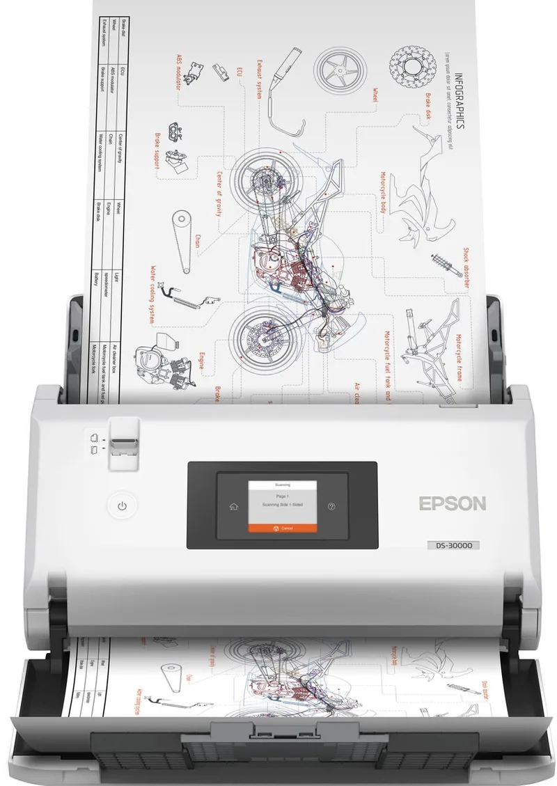 WorkForce DS-30000 - Desktop Scanner - A3-formaat - Met USB van Epson in Wit – productfoto