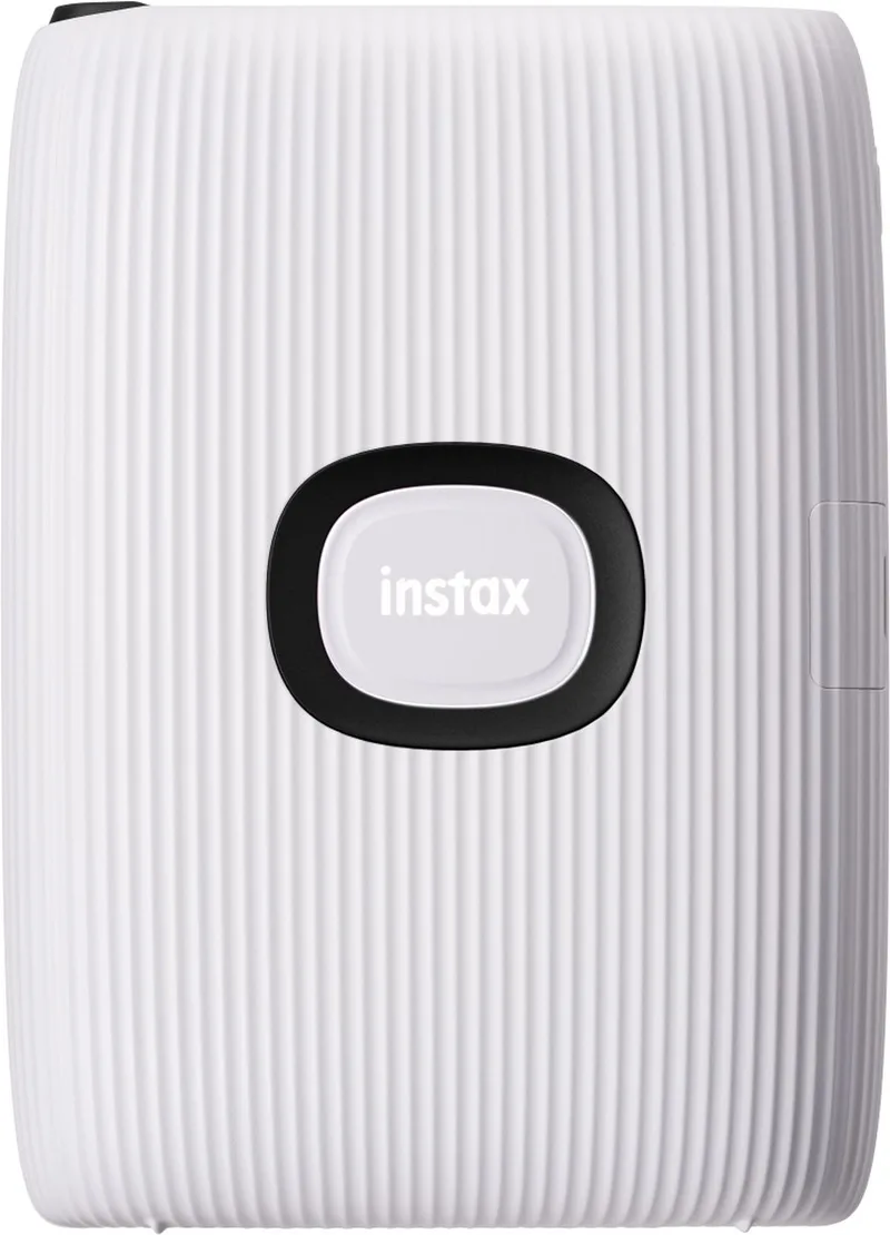 Mini Link 2 - Mobiele fotoprinter - banner met lichtjes en knijpers + dubbelzijdige Instax stickers - Clay White van Fujifilm in Wit – Bundel – productfoto