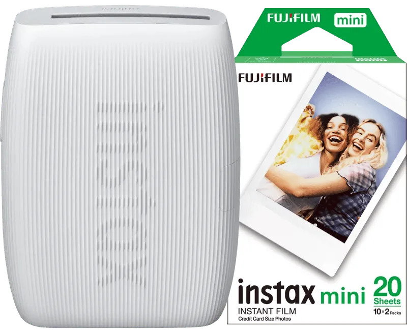 Mini Link 3 Clay White + Fujifilm Instax Mini Colorfilm Glossy (20 stuks) by Fujifilm – product photo