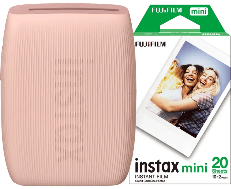 Mini Link 3 Rose Pink + Fujifilm Instax Mini Colorfilm Glossy (20 stuks) by Fujifilm – product photo