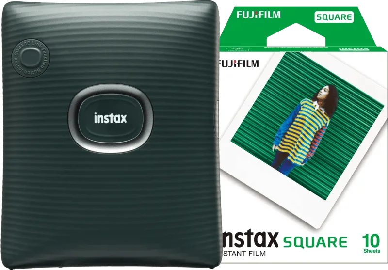 Square Link Green + Fujifilm Instax Film Square WW1 (10 stuks) van Fujifilm – productfoto