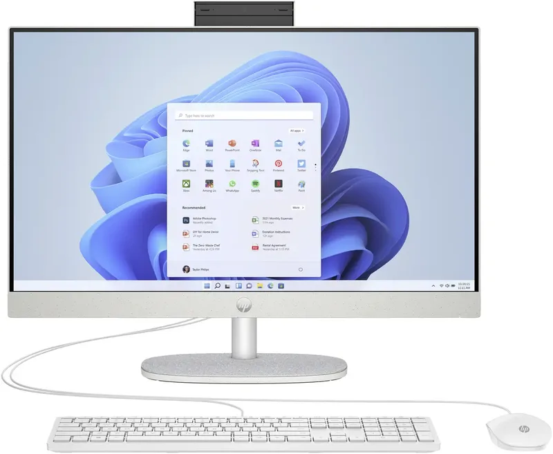 All-in-One PC HP All-in-One 24-cr0006ng (wei, Windows 60.5 cm (23.8 Zoll) Full HD AMD Ryzen 5 7520U 4.3 GHz 16 GB RAM 512 GB SSD AMD 8Y3Q0EA fra HP – produktbillede