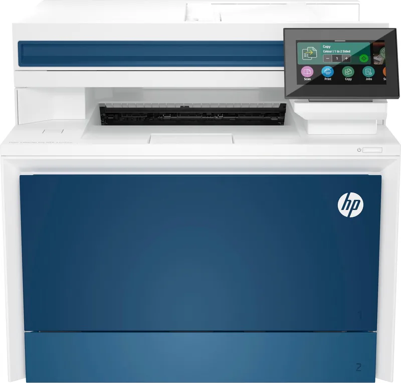 Color LaserJet Pro LaserJet Pro 4302dw Draadloos Multifunction Kleur Printer, Kopieerapparaat, scanner; dubbelzijdig van HP in Blauw, Wit – productfoto