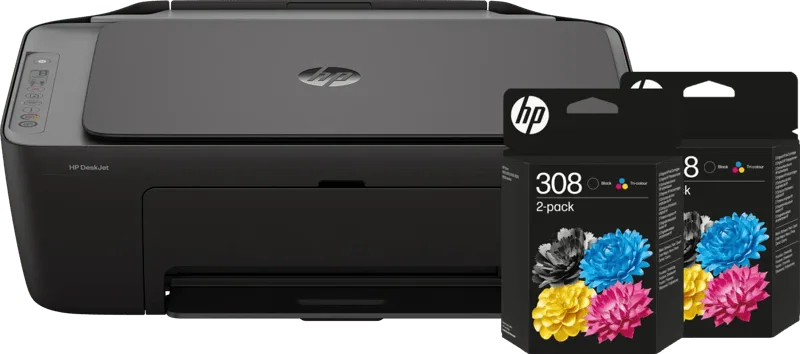 DeskJet 2920 All-in-One + 2 zwarte + 2 kleuren cartridges by HP – product photo