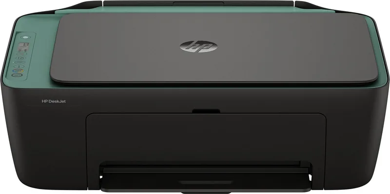 DeskJet 2923 Draadloos All-in-One Kleur Printer, Instant Ink van HP in Grijs, Groen – productfoto