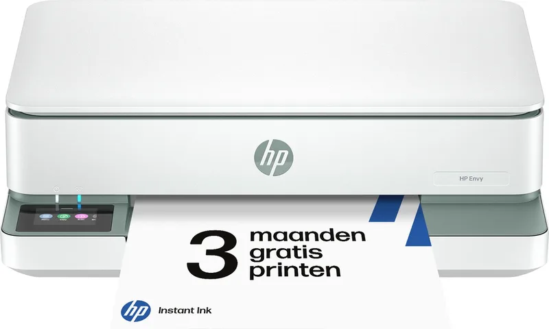 Envy 6130e - All-in-One Color Inkjetprinter - 1200 dpi - tot 1000 pagina's - Groen - inclusief 3 maanden gratis Instant Ink van HP in Wit – productfoto