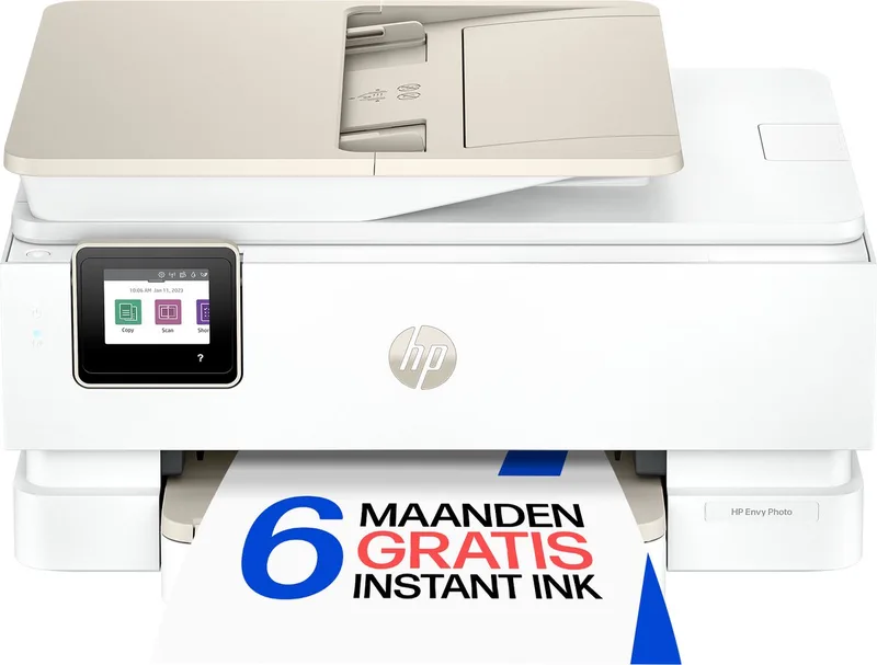 ENVY Photo 7930 - Draadloos All-in-One - Kleuren printer - Geschikt voor Instant Ink van HP in OOV White with light portobello accents – productfoto