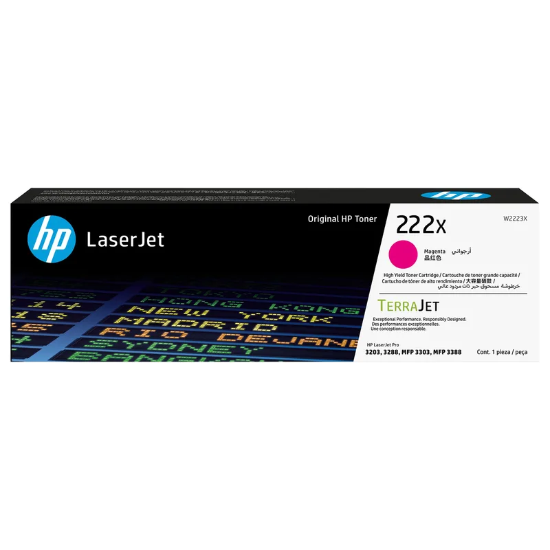 HP 222X - Hohe Ergiebigkeit - Magenta - original - LaserJet - Tonerpatrone (W2223X) - fr Color LaserJet Pro MFP 3302fdn by HP – product photo