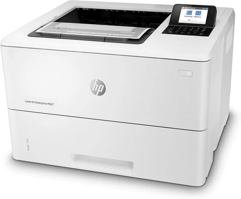LaserJet Enterprise M507dn - Printer by HP in White – product photo