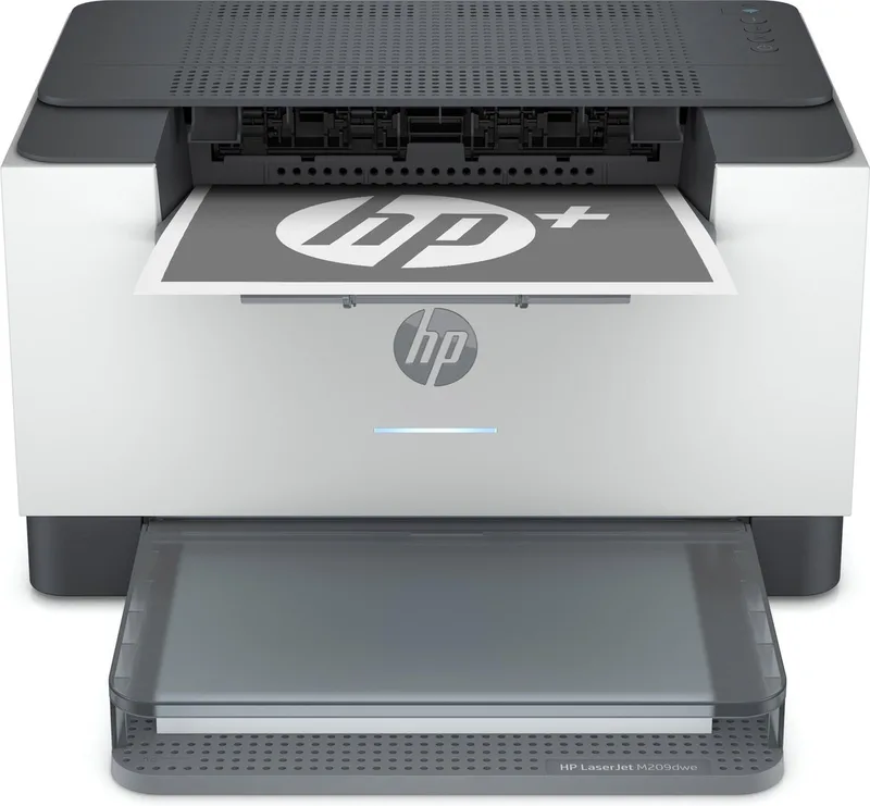 LaserJet M209dwe - Printer by HP in White – product photo