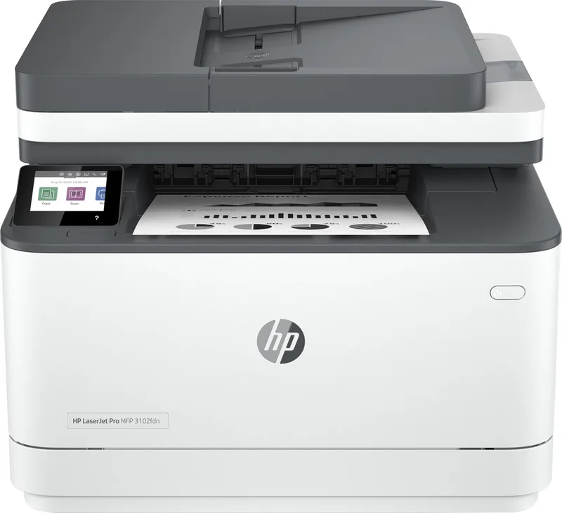 LaserJet Pro MFP 3102fdn - All-in-One Laserprinter - Wit van HP in Zwart-wit – productfoto