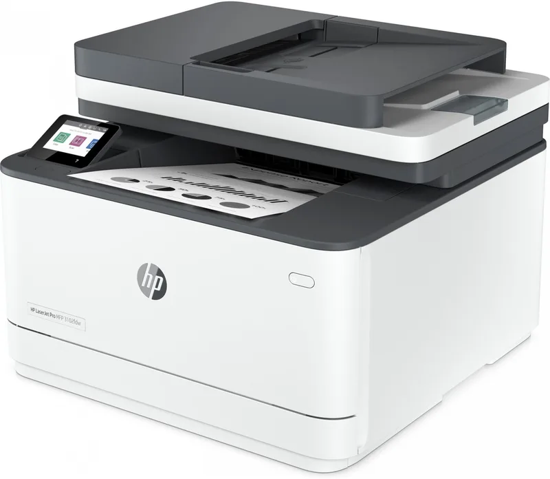 LaserJet Pro MFP 3102fdw - Laserprinter - Zwart-Wit Printer von HP in Weiß – Produktfoto