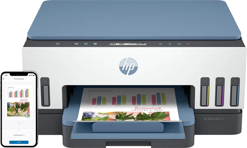 Mfp Printer Scanner Kopieerapparaat Computer Laptop by HP in Blue, White – product photo