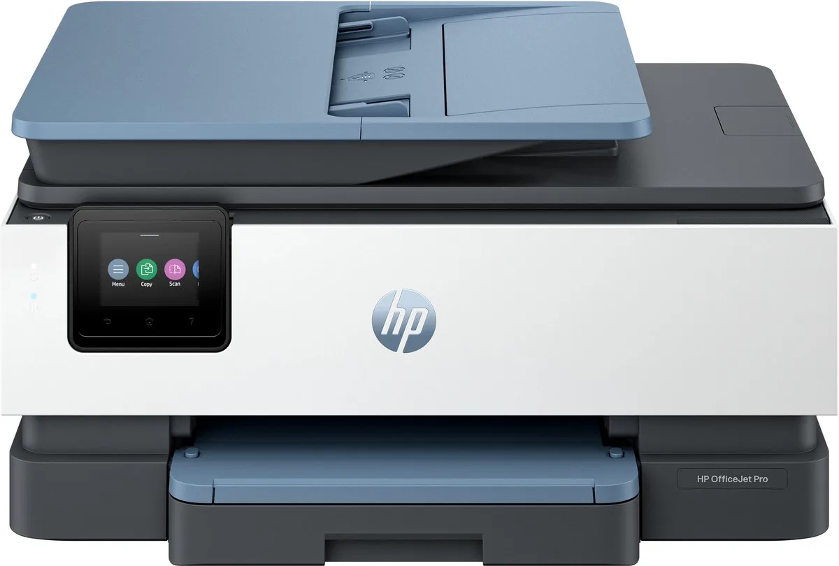 OfficeJet Pro Draadloos Kleur Printer fra HP i Blå – produktbillede