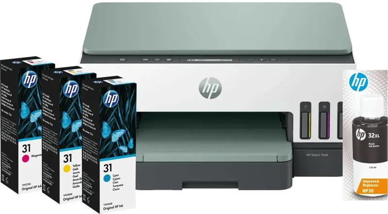 Smart Tank 7007 + extra 1 set extra inktflesjes by HP – product photo