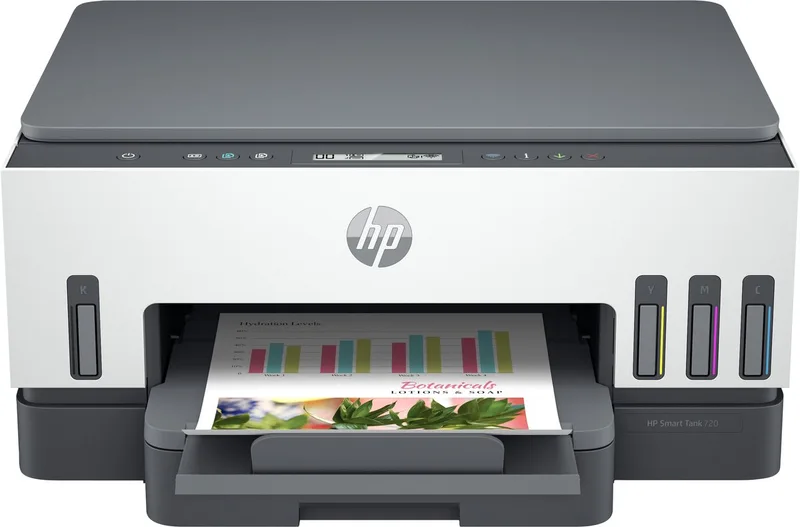 Smart Tank 720 All-in-One A4 van HP in Grijs, Wit – productfoto