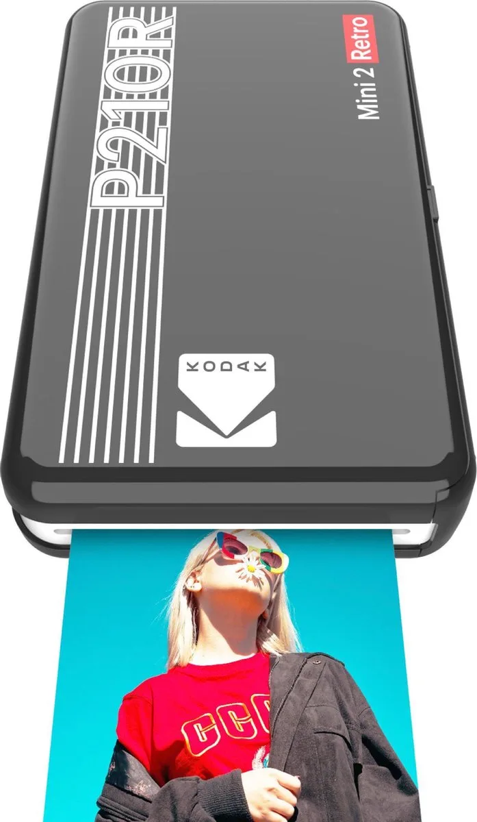 Mini 2 Retro Printer voor Mobiel - Draadloos - Kleurfoto fra Kodak i Sort – produktbillede