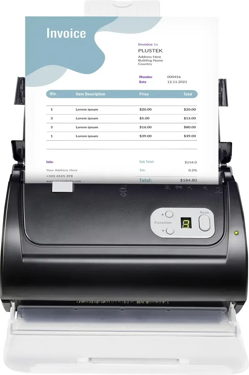 SmartOffice PS288 Plus Documentscanner 216 x 5080 mm 600 x 1200 dpi 30 pag./min. USB-B de Plustek en Noir – photo produit
