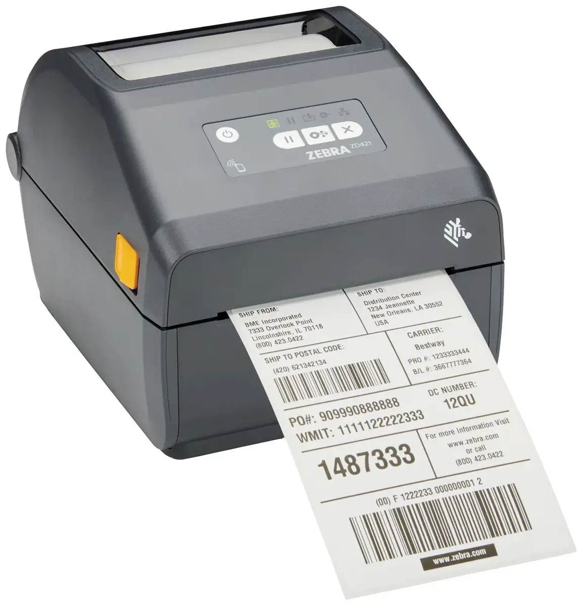 ZD421 Labelprinter Thermisch 203 x 203 dpi Etikettenbreedte (max.): 104 mm USB, LAN, Bluetooth de Zebra en Gris – photo produit