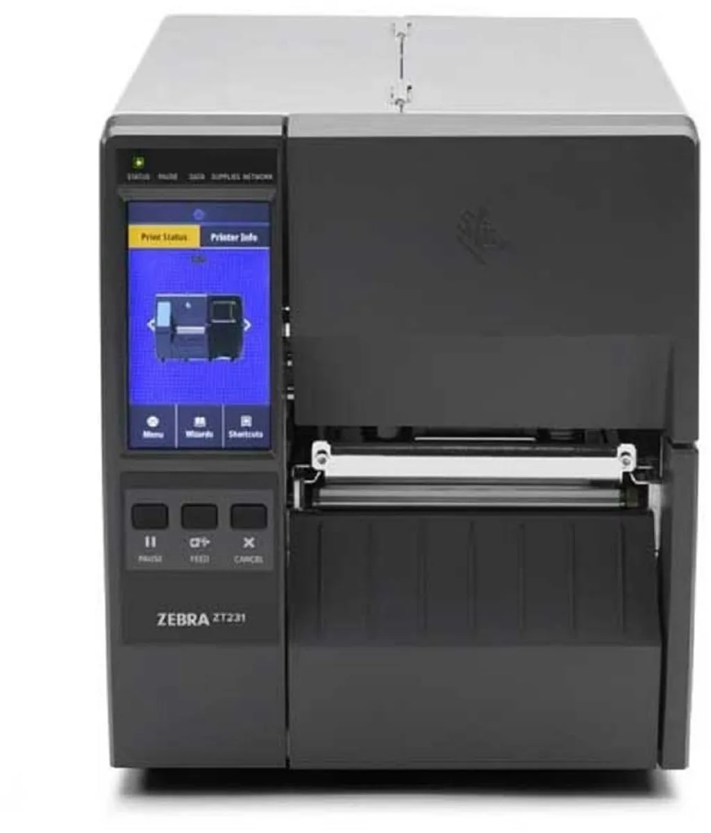 ZT231 labelprinter, thermisch direct, 203 x 203 dpi, 305 mm/sec, bedraad en draadloos, Ethernet/LAN, Bluetooth från Zebra i Svart – produktbild