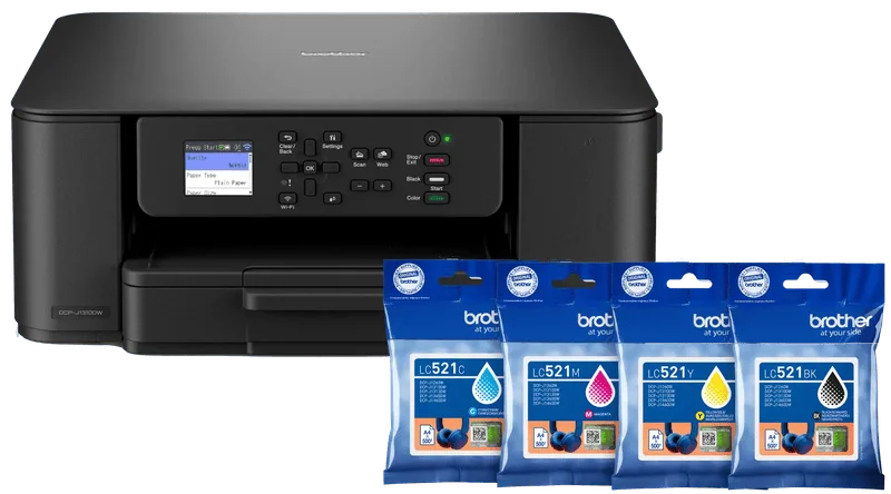 DCP-J1310DW + 1 set extra cartridges van Brother – productfoto