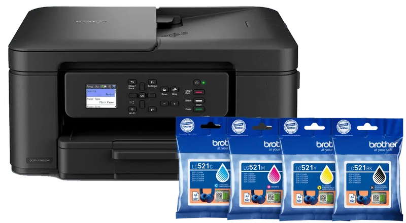DCP-J1360DW + 1 set extra cartridges van Brother – productfoto
