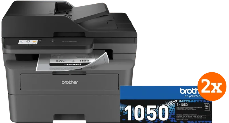 DCP-L2660DW + 2 extra zwarte toners van Brother – productfoto