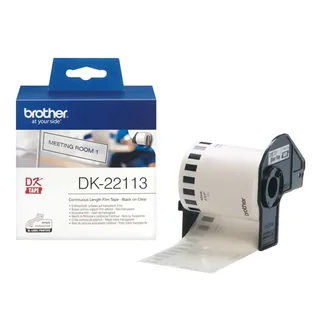 Etikettrulle 62 mm x 15.24 m Folie Transparent 1 st Permanent DK22113 Universaletiketter från Brother – produktbild 2 av 2