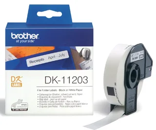 Etiket Brother DK-11203 naamkaart ordner 17x87mm 1 rol á 300 stuks wit by Brother – product photo 1 of 3
