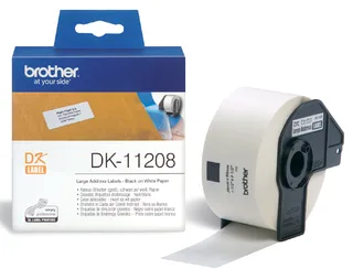 Etiket Brother DK-11208 adressering groot 38x90mm 1 rol á 400 stuks wit fra Brother – produktbillede 1 af 3