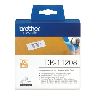 Etiket Brother DK-11208 adressering groot 38x90mm 1 rol á 400 stuks wit fra Brother – produktbillede 2 af 3