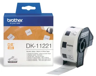 Etiket Brother DK-11221 vierkant 23x23mm 1 rol á 1000 stuks wit van Brother – productfoto 1 van 3
